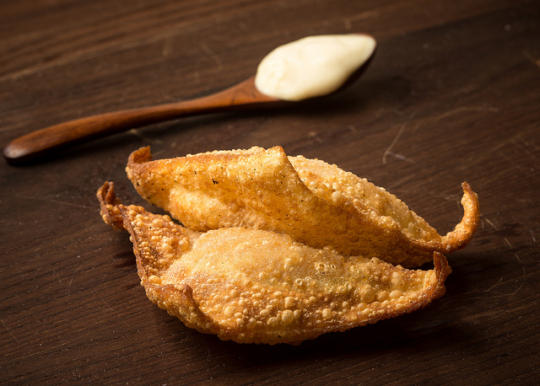 Pumpkin Pie Wontons with Maple Whipped Cream